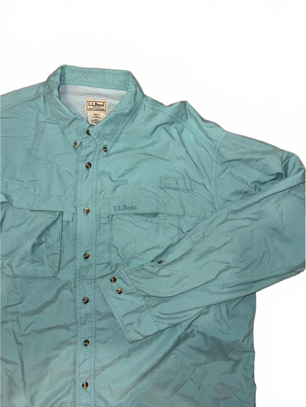 Men’s L.L.Bean outdoors hiking/fishing long sleeve utility shirt size 2XLT